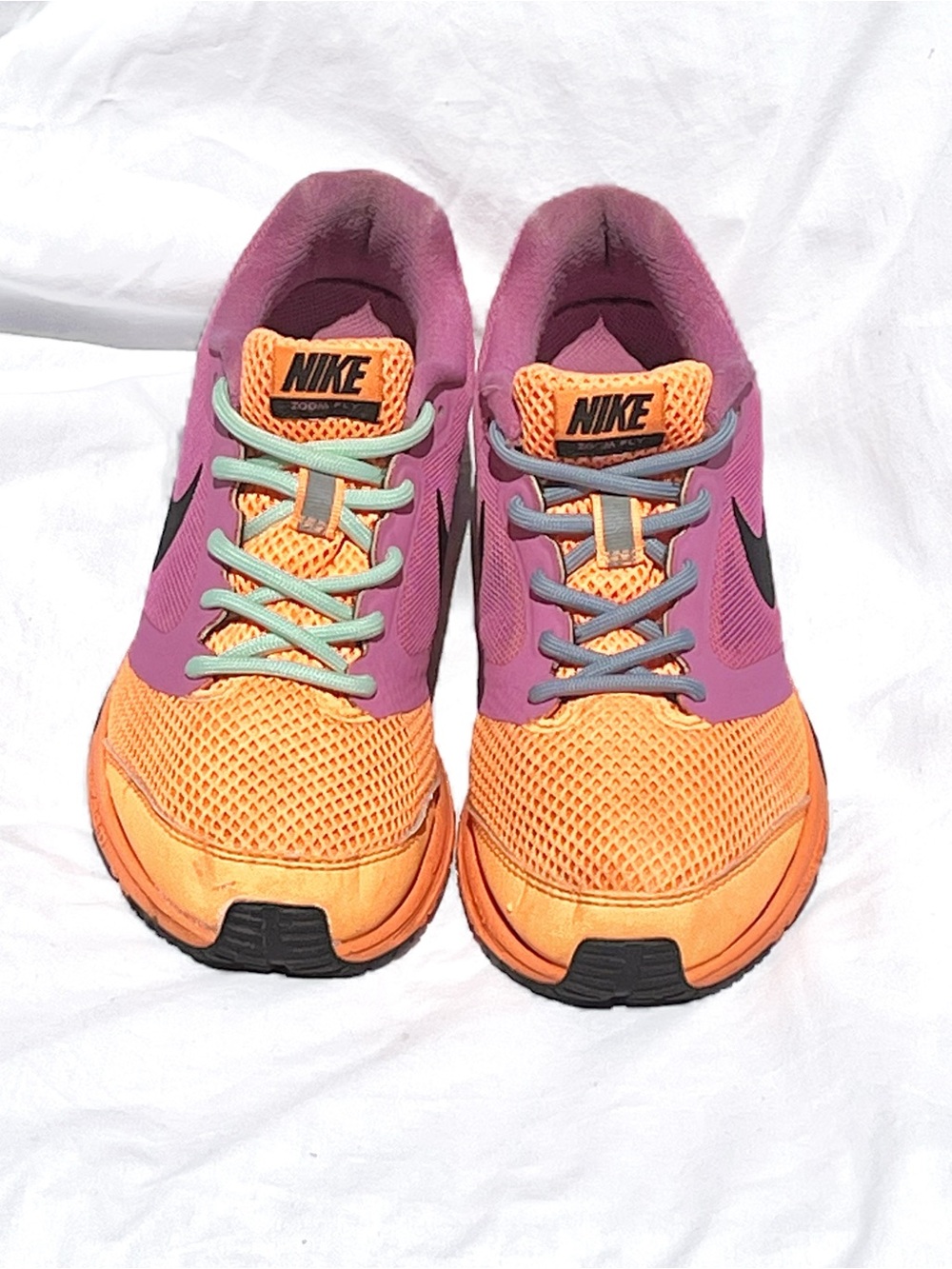 Nike Zoom Fly Orange Purple Running Shoes w/ Custom Extra Laces Women’s - Picture 2 of 14